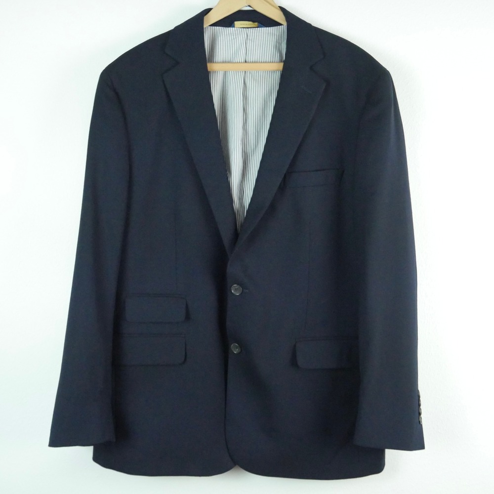 Brooks Brothers Regent Fit Blazer Navy Blue Reda Flexo Hopsack Jacket 44R Preppy